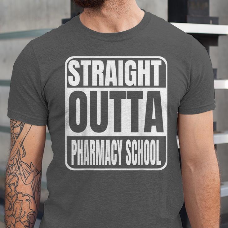 Straight Outta Pharmacy School Class 2025 Pharma Graduation Unisex Jersey T-Shirt