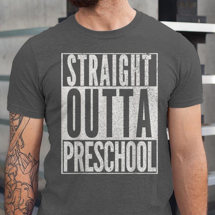 STRAIGHT OUTTA PRESCHOOL GIFT Grad Graduation Kids Unisex Jersey T-Shirt
