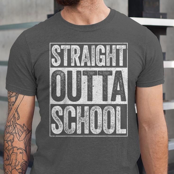 Straight Outta School Shirt Boy Girl Graduation Unisex Jersey T-Shirt