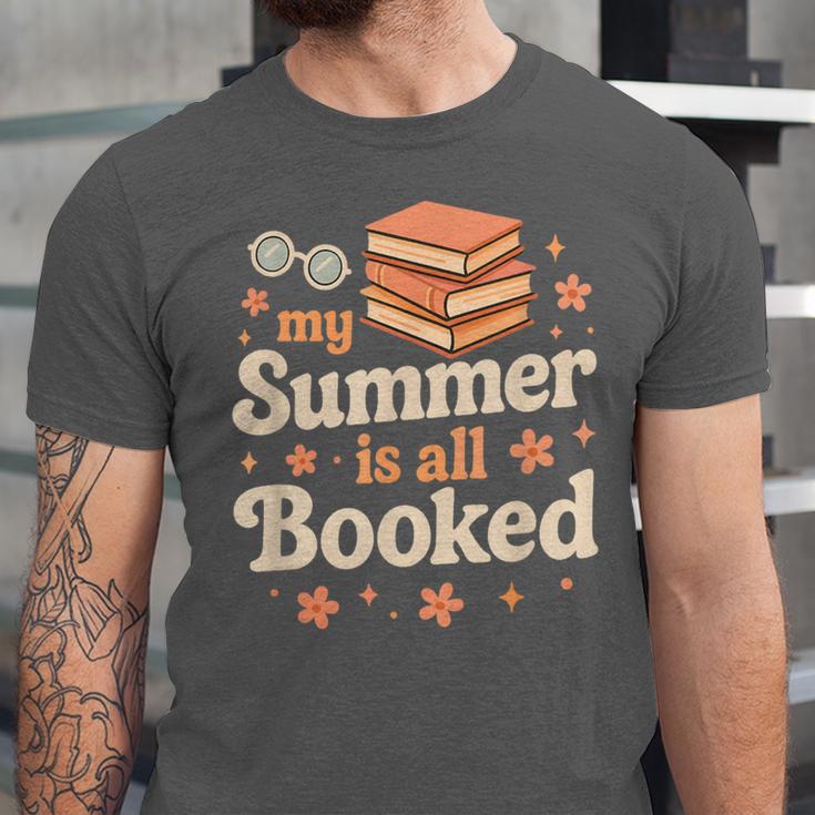 My Summer Is All Booked Book Lover Reading Vacation 2025 Unisex Jersey T-Shirt