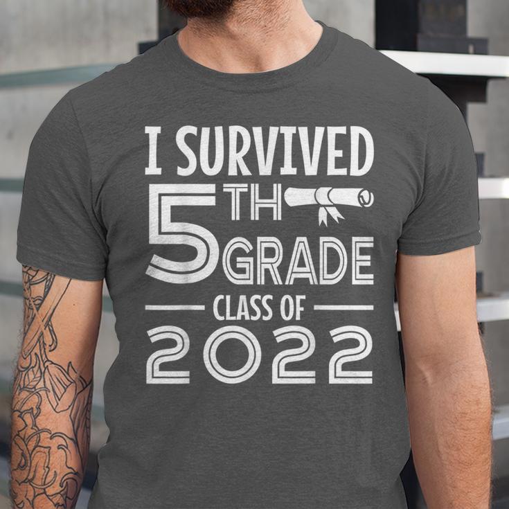 I Survived 5th Grade Class Of 2022 Graduation Student Unisex Jersey T-Shirt