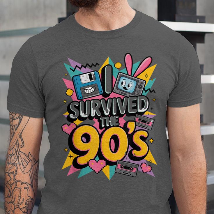 I Survived The 90s – Cute Retro Cartoon Nostalgia Unisex Jersey T-Shirt I Survived The 90s – Cute Retro Cartoon Nostalgia Unisex Jersey T-Shirt