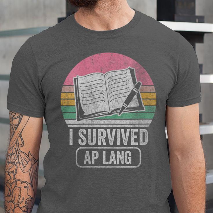 I Survived AP Lang Retro Book Graphic Unisex Jersey T-Shirt I Survived AP Lang Retro Book Graphic Unisex Jersey T-Shirt