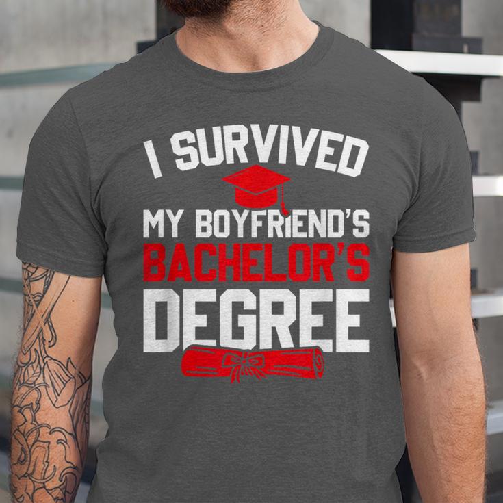 I Survived My Boyfriend's Bachelor's Degree Graduation Unisex Jersey T-Shirt