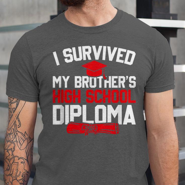 I Survived My Brother's High School Diploma Graduation Unisex Jersey T-Shirt