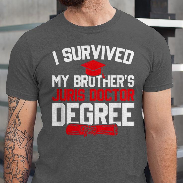 I Survived My Brother's Juris Doctor Degree Graduation Unisex Jersey T-Shirt