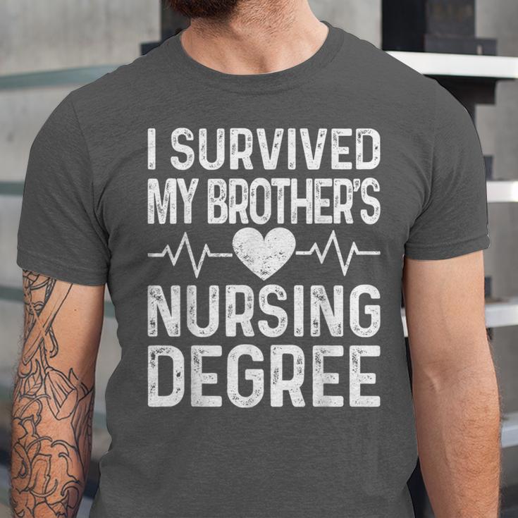I Survived My Brother's Nursing Degree School Graduation Unisex Jersey T-Shirt