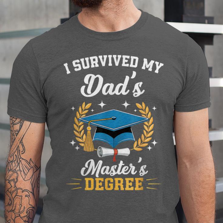 I Survived My Dad's Master's Degree Graduation Unisex Jersey T-Shirt