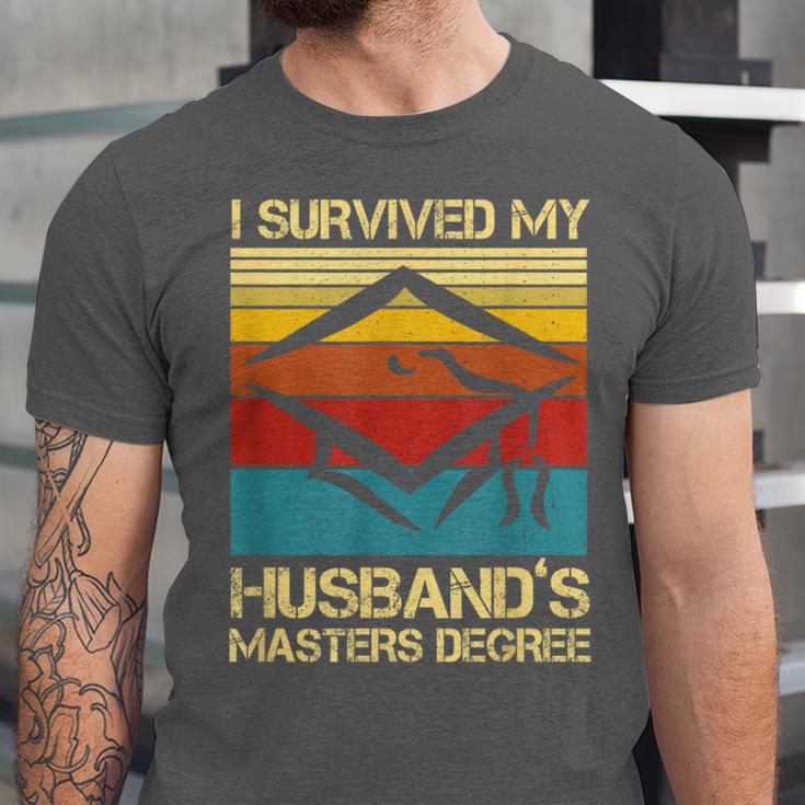 I Survived My Husband's Master's Degree Graduation Unisex Jersey T-Shirt