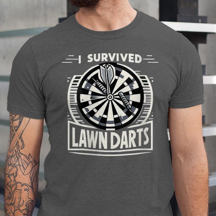 I Survived Lawn Darts Classic Yard Nostalgia Game Fun Unisex Jersey T-Shirt