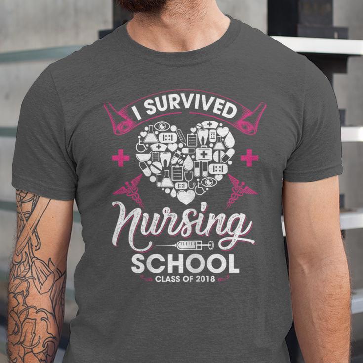 I Survived Nursing School Class Of 2018 Graduation T-Shirt Unisex Jersey T-Shirt