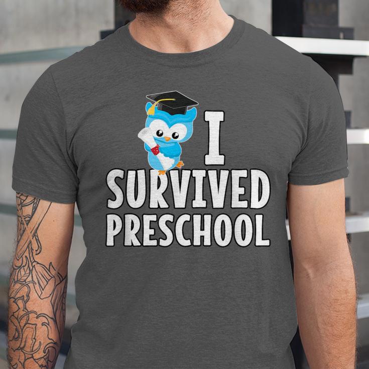 I Survived PreSchool Graduation Kids Owl Grad Shirt Unisex Jersey T-Shirt