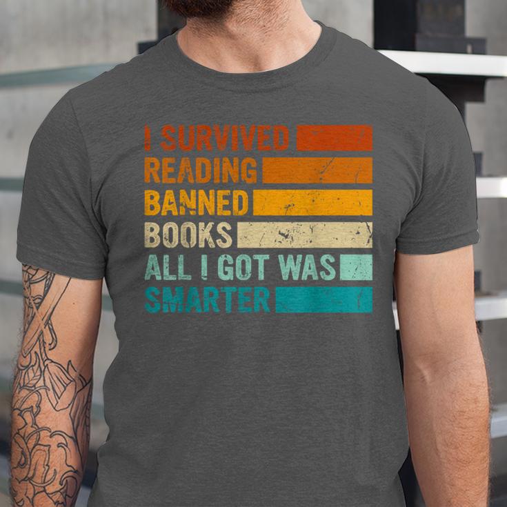 I Survived Reading Banned Books All I Got Was Smarter Unisex Jersey T-Shirt