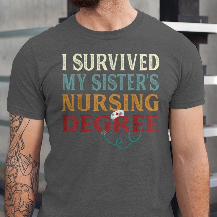 I Survived My Sister's Nursing Degree Graduation Nurse Lover Unisex Jersey T-Shirt