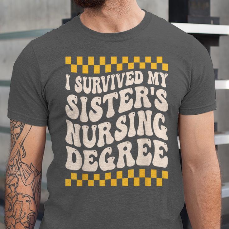 i Survived My Sisters Nursing Degree School Graduation Party Unisex Jersey T-Shirt