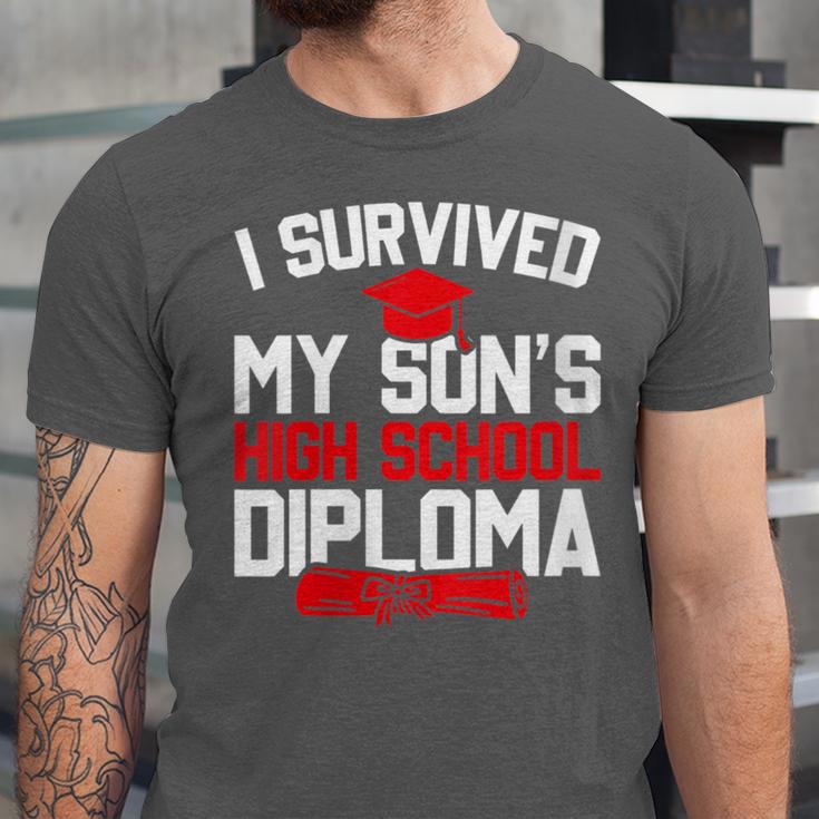 I Survived My Son's High School Diploma Graduation Unisex Jersey T-Shirt