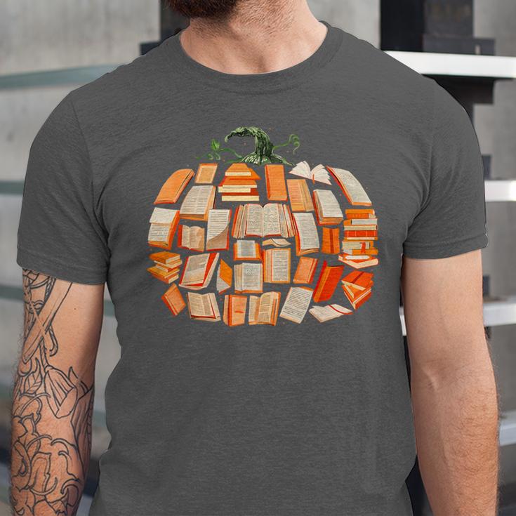 Thanksgiving Fall Books Pumpkins Vintage Library Teacher Kid Unisex Jersey T-Shirt Thanksgiving Fall Books Pumpkins Vintage Library Teacher Kid Unisex Jersey T-Shirt