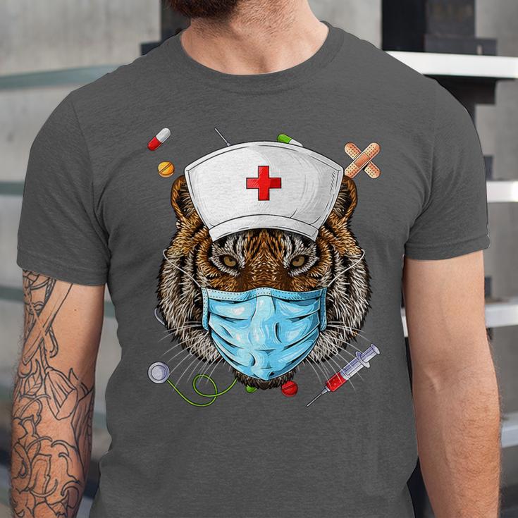 Tiger Nurse RN ER Nursing School Graduation Unisex Jersey T-Shirt