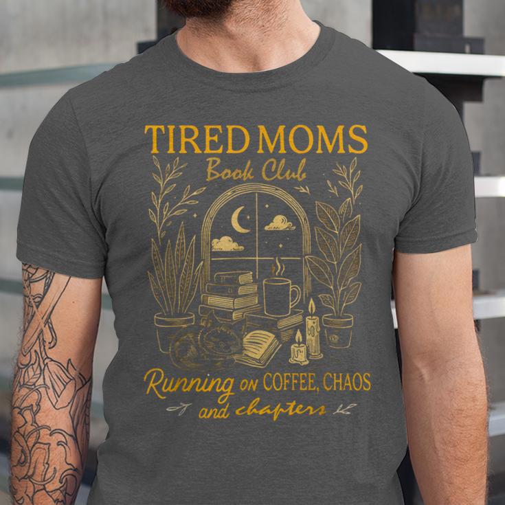 Tired Mom Club Bookish Things Booktrovert Book Lover Unisex Jersey T-Shirt