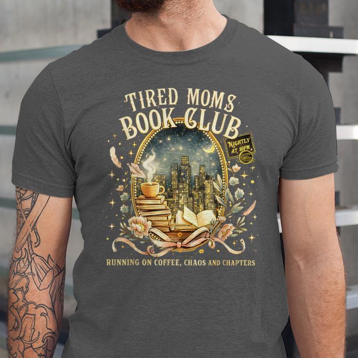 Tired Moms Book Club Cozy Night Coffee Reading Cat Unisex Jersey T-Shirt Tired Moms Book Club Cozy Night Coffee Reading Cat Unisex Jersey T-Shirt