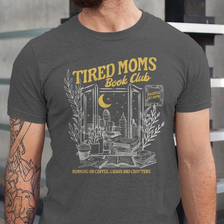 Tired Moms Club Bookish Book Lover Homebody Fall Book Club Unisex Jersey T-Shirt