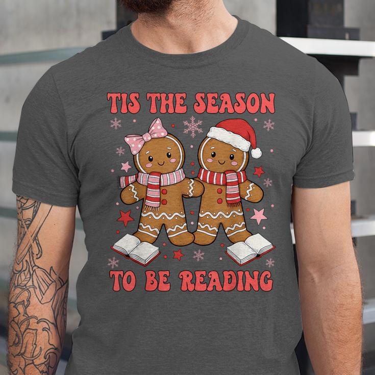 Tis The Season Reading Christmas Shirt Book Lovers Teacher Unisex Jersey T-Shirt