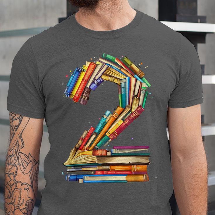 Toddler 2nd Birthday Books Themed 2 Year Old Boys Kids Girls Unisex Jersey T-Shirt Toddler 2nd Birthday Books Themed 2 Year Old Boys Kids Girls Unisex Jersey T-Shirt
