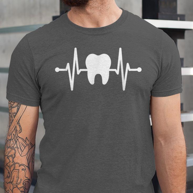 Tooth Heartbeat Dentist Graduation Party Dental Heartbeat Unisex Jersey T-Shirt