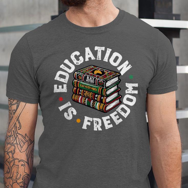 History Education Is Freedom Books Teach Black History Unisex Jersey T-Shirt
