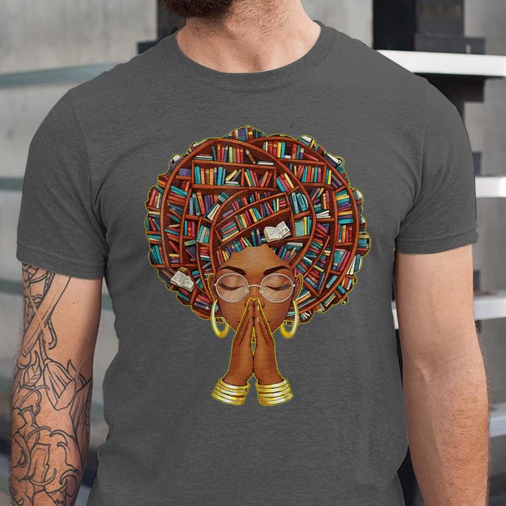History Month Afro Book Lover Women Girls Librarian Unisex Jersey T-Shirt