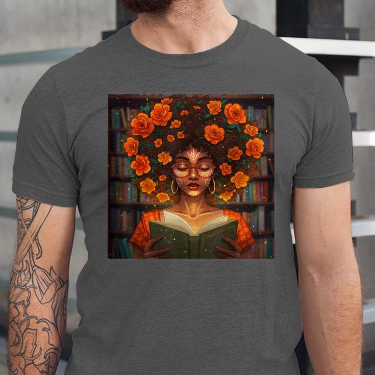 History Month Black Afro Girl Women Book Lovers Unisex Jersey T-Shirt