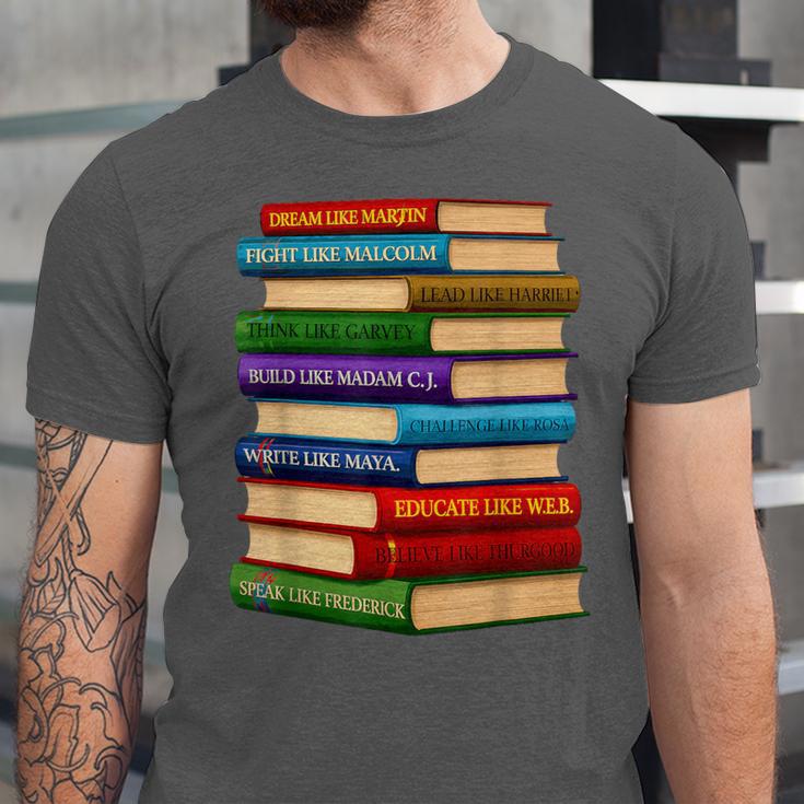 History Month Educated Black Leaders Reading Books Unisex Jersey T-Shirt