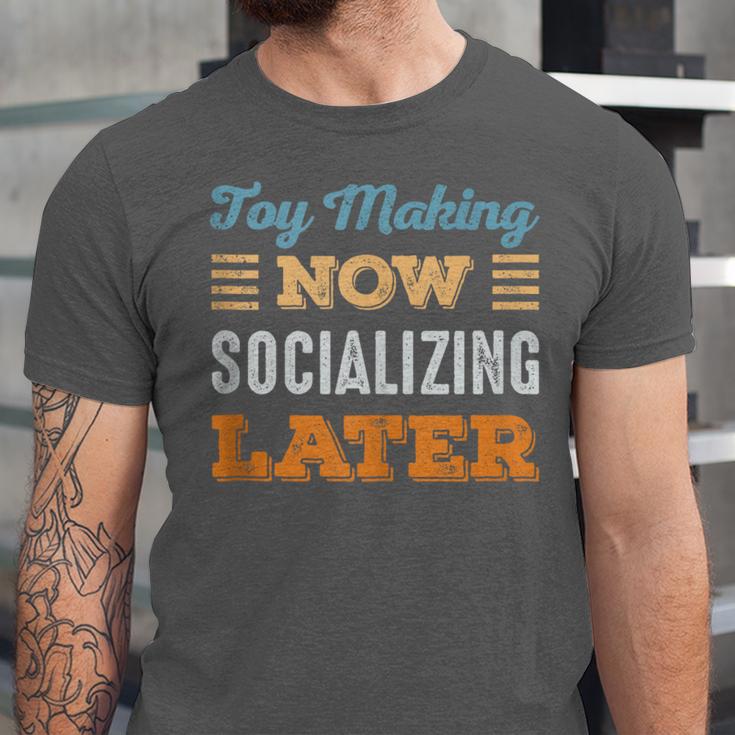 Toy Making Now Minimal Socializing Introvert Vintage Unisex Jersey T-Shirt Toy Making Now Minimal Socializing Introvert Vintage Unisex Jersey T-Shirt
