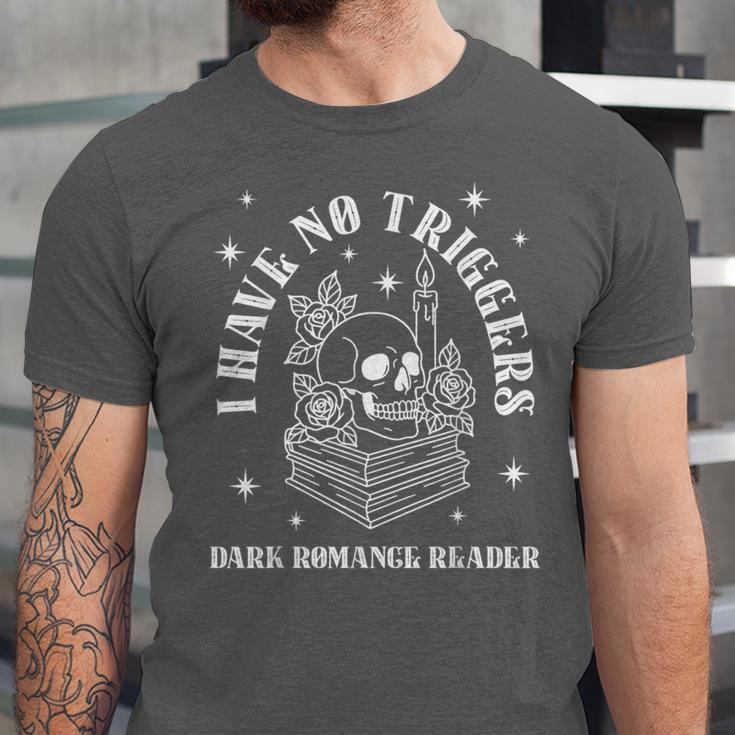 Trigger Warning Dark Romance Reader Bookish No Triggers Book Unisex Jersey T-Shirt Trigger Warning Dark Romance Reader Bookish No Triggers Book Unisex Jersey T-Shirt
