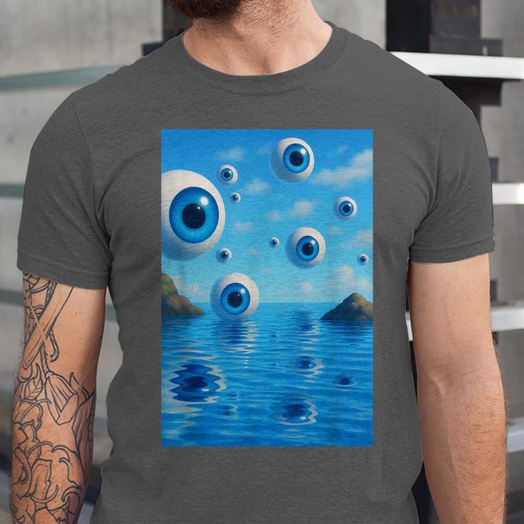 Trippy Weirdcore Frutiger Aero Surreal Eyeballs Y2K Unisex Jersey T-Shirt