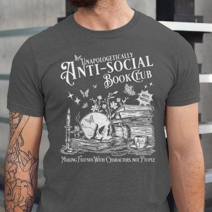 Unapologetically Antisocial Book Club Meets Weekly Retro Unisex Jersey T-Shirt Unapologetically Antisocial Book Club Meets Weekly Retro Unisex Jersey T-Shirt