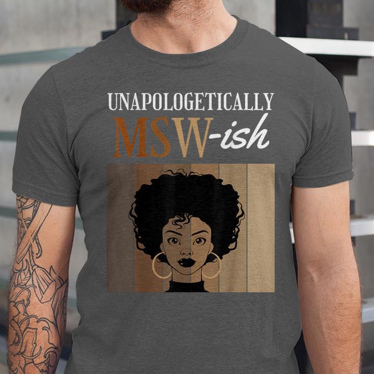 Unapologetically MSW-Ish Student Graduation Afro Unisex Jersey T-Shirt