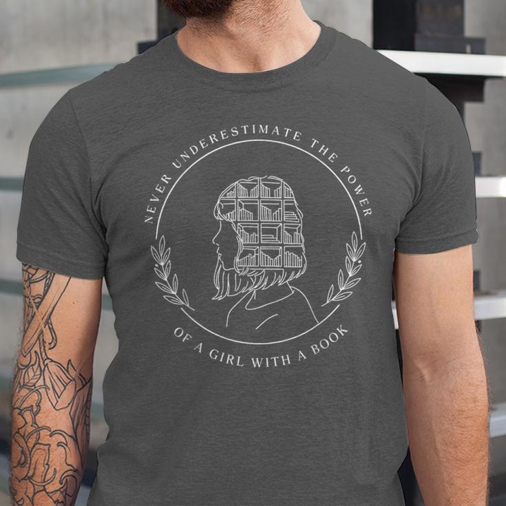 Never Underestimate The Power Of A Girl With A Book Unisex Jersey T-Shirt