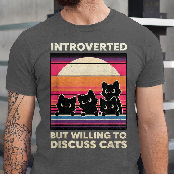 Unique Art For Introverted Cat Fans -Adults Cat Humorous Introvert Small Unisex Jersey T-Shirt