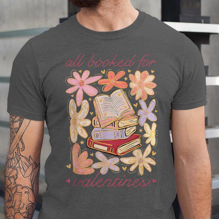 Valentine All Booked For Valentines Book Lovers Teacher Kids Unisex Jersey T-Shirt