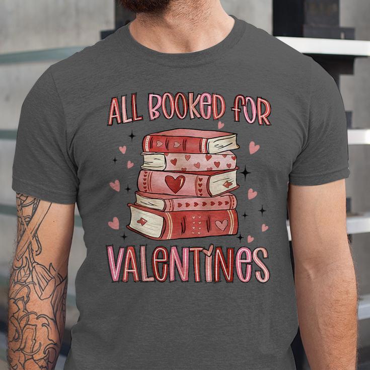Valentines All Booked For Valentines Book Lovers Teacher Kid Unisex Jersey T-Shirt