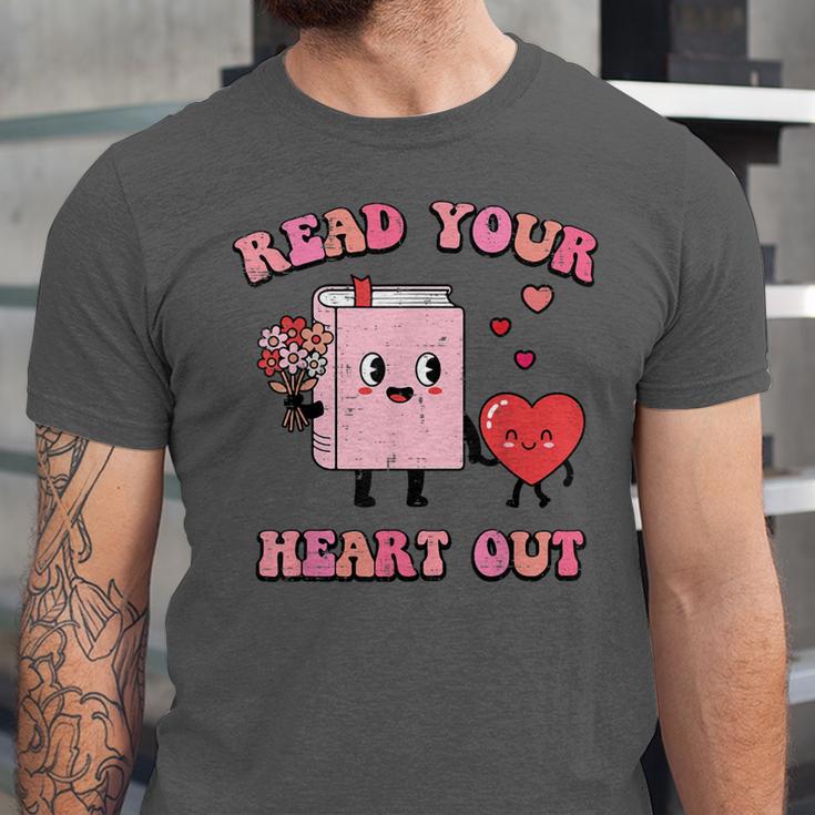Valentines Day Book Read Your Heart Out Women Men Kids Unisex Jersey T-Shirt