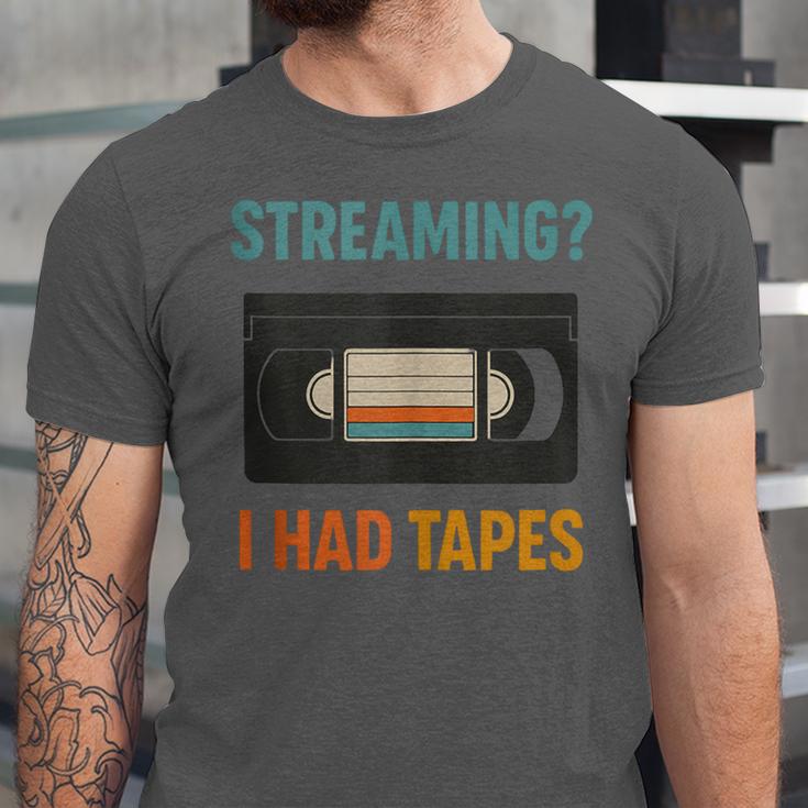 VHS Cassette Tape Retro 80s 90s Nostalgia Unisex Jersey T-Shirt