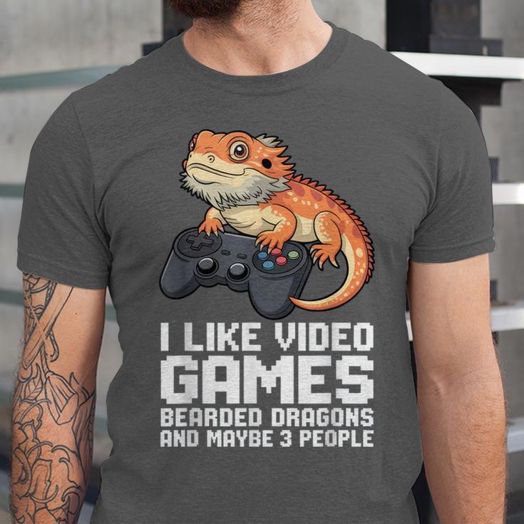 I Like Video Games Bearded Dragon Gamer Introvert Mood Unisex Jersey T-Shirt I Like Video Games Bearded Dragon Gamer Introvert Mood Unisex Jersey T-Shirt