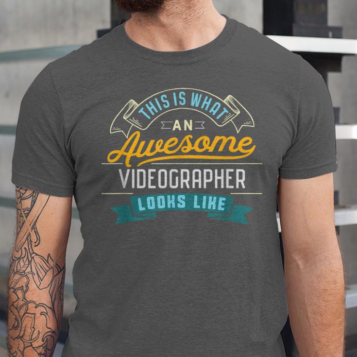 Videographer Shirt Awesome Job Occupation Graduation Unisex Jersey T-Shirt