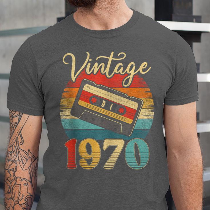 Vintage 1970 Retro Cassette Tape 70s Born Nostalgia Birthday Unisex Jersey T-Shirt