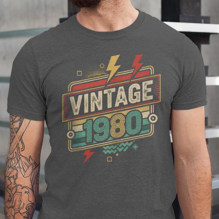Vintage 1980 Retro Badge Decade Nostalgia Graphic Emblem Unisex Jersey T-Shirt