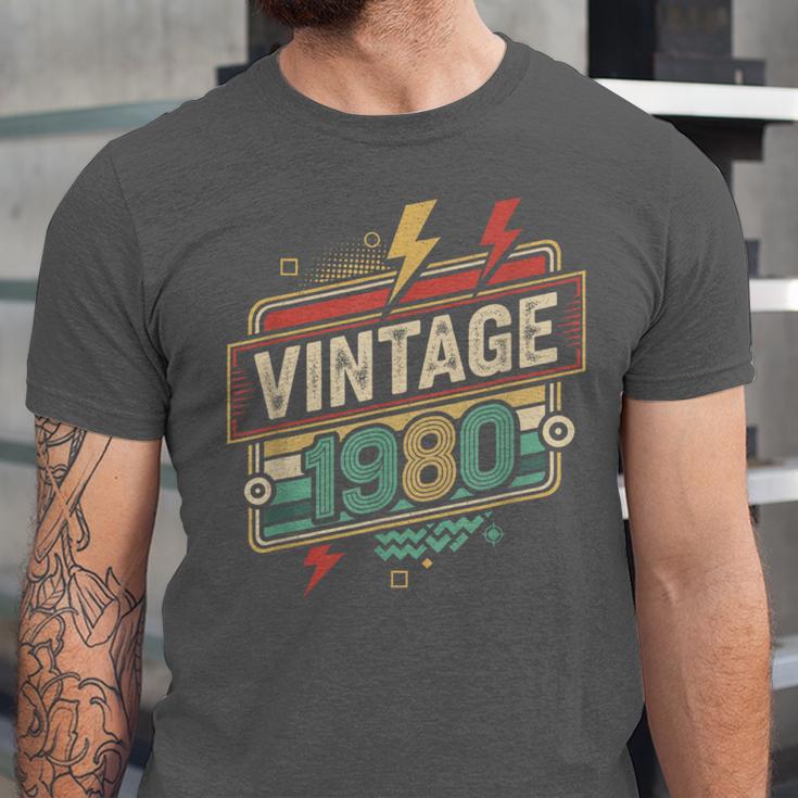 Vintage 1980 Retro Badge Decade Nostalgia Graphic Emblem Unisex Jersey T-Shirt
