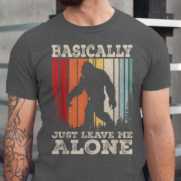 Vintage Basically Just Leave Me Alone Bigfoot Introverts Unisex Jersey T-Shirt Vintage Basically Just Leave Me Alone Bigfoot Introverts Unisex Jersey T-Shirt