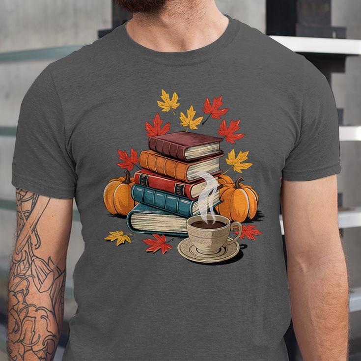 Vintage Books Tea Lovers Fall Autumn Leaves And Pumpkins Unisex Jersey T-Shirt Vintage Books Tea Lovers Fall Autumn Leaves And Pumpkins Unisex Jersey T-Shirt